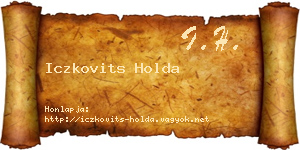 Iczkovits Holda névjegykártya